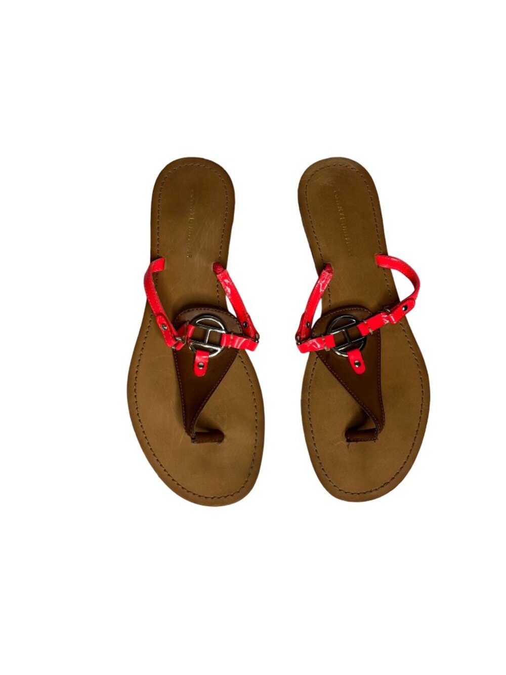 Tommy Hilfiger Thong Sandals Womens Size 7.5 M‎ Brown Pink Summer Coastal